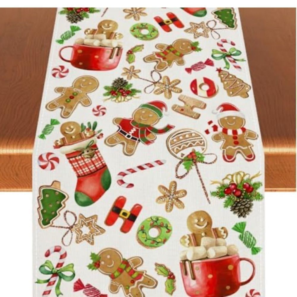 Festive Gingerbread Decorations and Supplies for Home Table-13×72’
